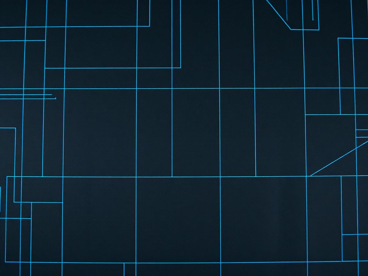 Abstract dark blueprint texture with cyan schematic lines