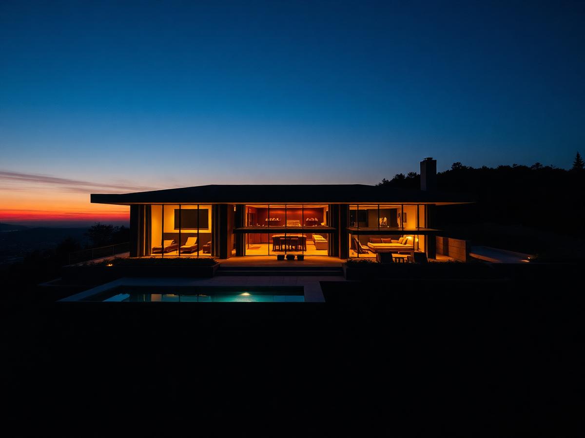 Aerial view of a luxury Cape Winelands residential estate at dusk